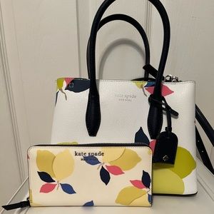 Kate Spade Lemon Bag with Matching Wallet
